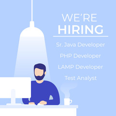 We are hiring software developers, vector banner design