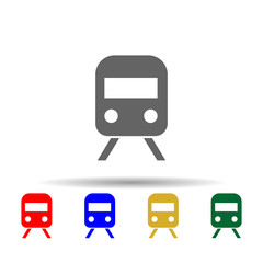 Sticker - Railway, subway, train multi color style icon. Simple glyph, flat vector of transport icons for ui and ux, website or mobile application