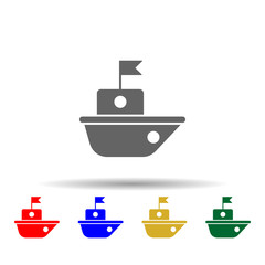 Sticker - Ship, vessel multi color style icon. Simple glyph, flat vector of transport icons for ui and ux, website or mobile application