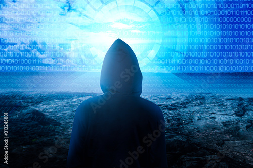 Cuadros en Lienzo Be aware of the hacker attack. Mixed media