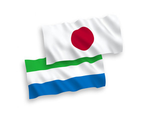 Flags of Japan and Sierra Leone on a white background