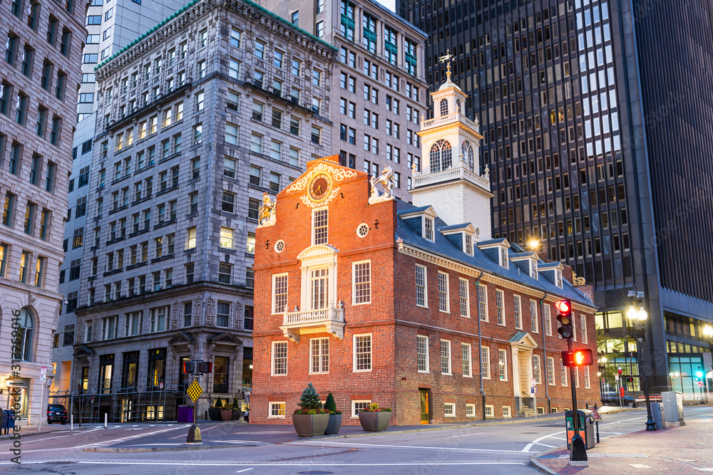 Boston, Massachusetts, USA Old State House - obrazy, fototapety, plakaty 