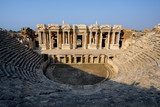 Fototapeta Mapy - 2nd century Roman Theatre at ancient city of Hierapolis in Pamukkale, Turkey