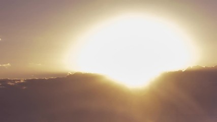 Wall Mural - Sunrise over clouds looking like nuclear explosion