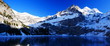 Kandersteg BE, Schweiz: Panorama auf den winterlichen Oeschinensee