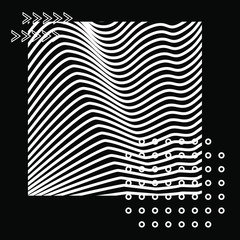 Wall Mural - abstract minimal illustration with geometrical composition in neo-memphis style.