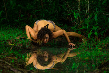 Female Jungle Woman In Rainforest