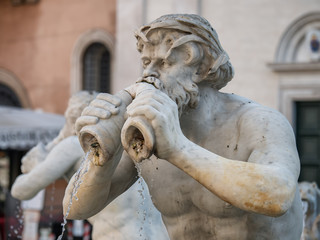 Wall Mural - Fountain Fontana Nettuno on Piazza Navona, Rome Italy