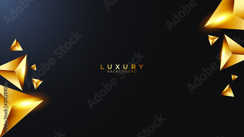 Fotografía black abstract luxury background with triangles glitter and shiny, graphic design element decoration