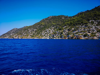 small island in the blue sea