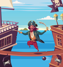 Angry Pirate Attack Sail Ship