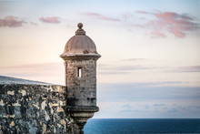 Sunset At El Morro Castle At Old San Juan, Puerto Rico.