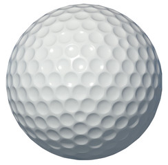 golf ball isolated on white background 3d rendering