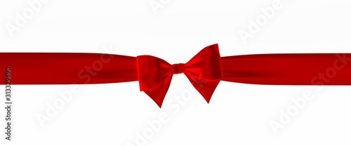 Fotografía Red ribbon and bow isolated on white background