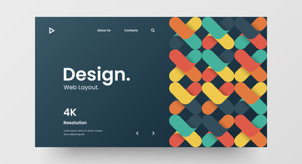 Wall Mural - creative horizontal website screen part for responsive web design project development. abstract geom
