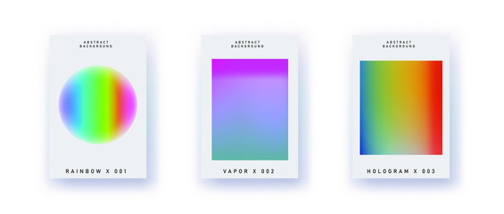 Aufkleber - Set of posters with blurry vibrant shapes. Minimal contemorary style covers for art exhibition or music event.