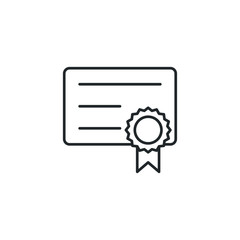 Poster - Certificate icon template color editable. Achievement, award symbol vector sign isolated on white background illustration for graphic and web design.