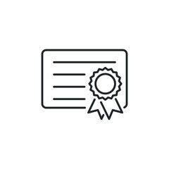 Poster - Certificate icon template color editable. Achievement, award symbol vector sign isolated on white background illustration for graphic and web design.