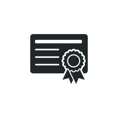 Poster - Certificate icon template color editable. Achievement, award symbol vector sign isolated on white background illustration for graphic and web design.