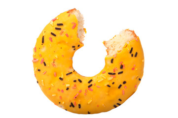 yummy yellow donut isolated on the white