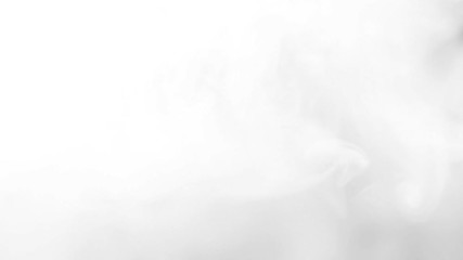 Wall Mural - Bright white smoke smoke on a black background slow motion. Start moving the cloud from left to right fast. The concept of transitions for video editing using the alpha channel.