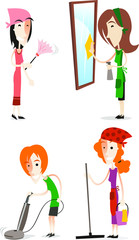 Wall Mural - housewife cartoon