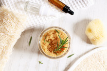 Brown Sugar Scrubs With Essential Oil And Fresh Rosemary