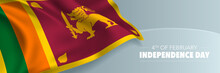 Sri Lanka Independence Day Vector Banner, Greeting Cardn