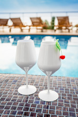 cocktail on the pool  at the tropical resort