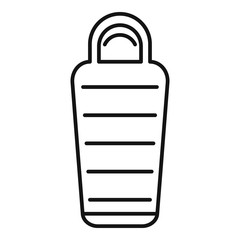 Poster - Sleeping bag equipment icon. Outline sleeping bag equipment vector icon for web design isolated on white background