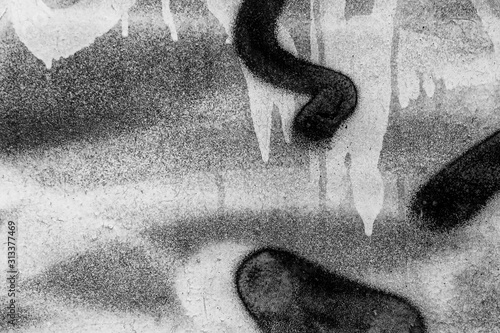 Beautiful black and white street art graffiti background Wallpaper Mural