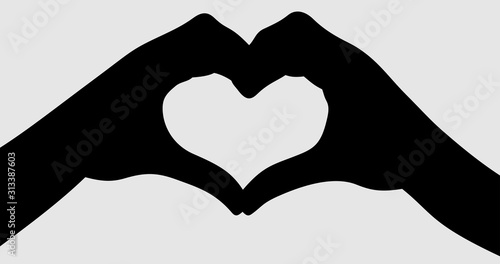 Cuadros en Lienzo hands making love shape heart symbol icon