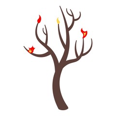 Sticker - Burned tree icon. Isometric of burned tree vector icon for web design isolated on white background