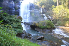 Wachirathan Waterfall : Waterfall In Doi Inthanon National Park, Chiang Mai,Thailand