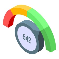 measure credit score icon. isometric of measure credit score vector icon for web design isolated on 