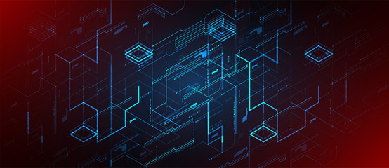 vector illustration, hi-tech digital technology and engineering theme