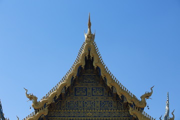 Thailand temple decoration of Thai style dragon so call Naga or Nagi