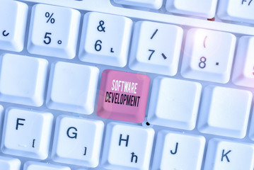 handwriting text software development. conceptual photo software is created using a specific program