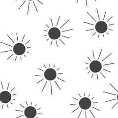 Wall Mural - Sun Vector Icon. A symbol of the sky, good weather seamless pattern on a white background.