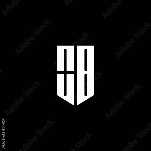 Fotomural OB logo monogram with emblem style isolated on black background