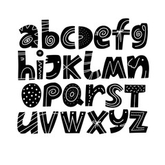 Wall Mural - Alphabet hand drawn letters font for Kids design