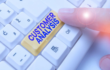 Word writing text Customer Analysis. Business photo showcasing systematic examination of a company s is customer information