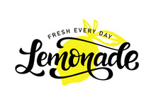 Lemonade Vector Logo Badge, Modern Calligraphy Logotype