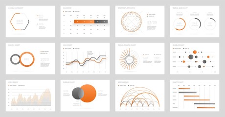 Wall Mural - big set of infographic tools. use in presentation templates, mobile app and corporate report. dashbo