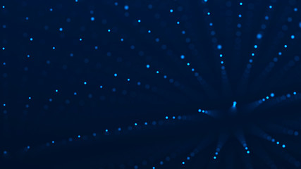 Wall Mural - abstract blue pattern with glowing particles. digital technology background. futuristic backdrop for