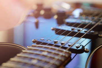 Wall Mural - Electric guitar, close up on  background