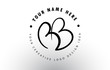 BB Handwritten Letters Logo Design with Circular Letter Pattern. Creative Handwritten Signature Logo Icon