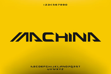 Wall Mural - machina, an abstract modern minimalist alphabet fonts. technology futuristic industrial creative typ