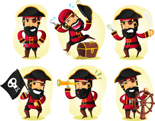 Wall Mural - pirate cartoon set