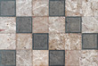 Geometric checkered style floor with marble tiles